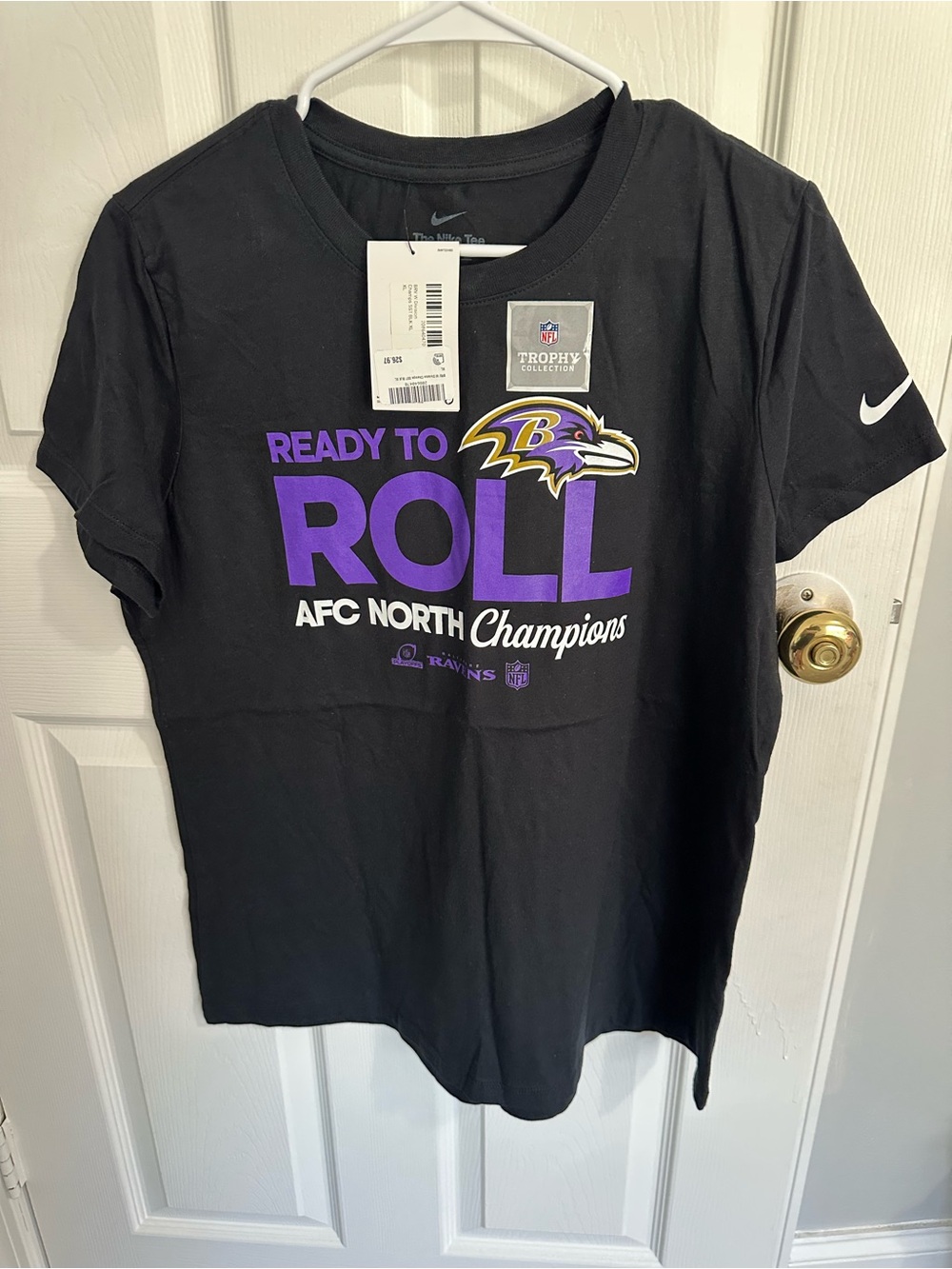 Nike Women’s Baltimore Ravens 'Ready to Roll' Black Tee Size XL
